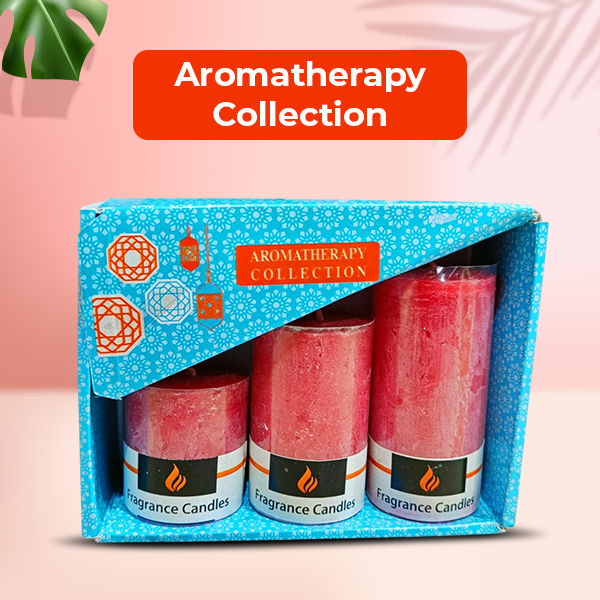 Strawberry Piller Candles (Set of 3) Marble Finish